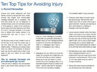 Ten top tips for avoiding injury By Rachel Fairweather Ten top tips for avoiding injury